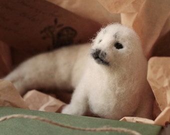 Needle Felted Harp Seal Pup - Made to Order