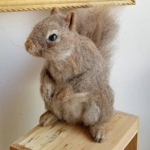 Needle felted Gray Squirrel, Needle Felted Animals Made to Order image 5