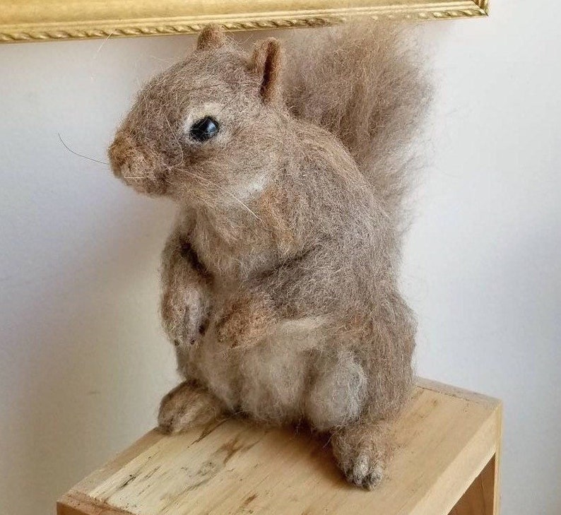 Needle felted Gray Squirrel, Needle Felted Animals Made to Order image 5