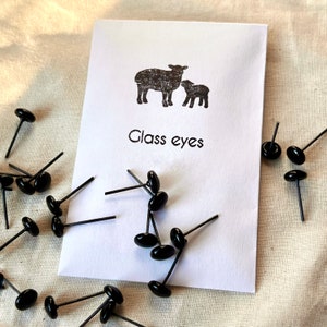 Occhi di vetro neri pieni, 20 pezzi (10 paia) Occhi di vetro per infeltrimento ad ago a scelta da 3 mm, 5 mm, 7 mm
