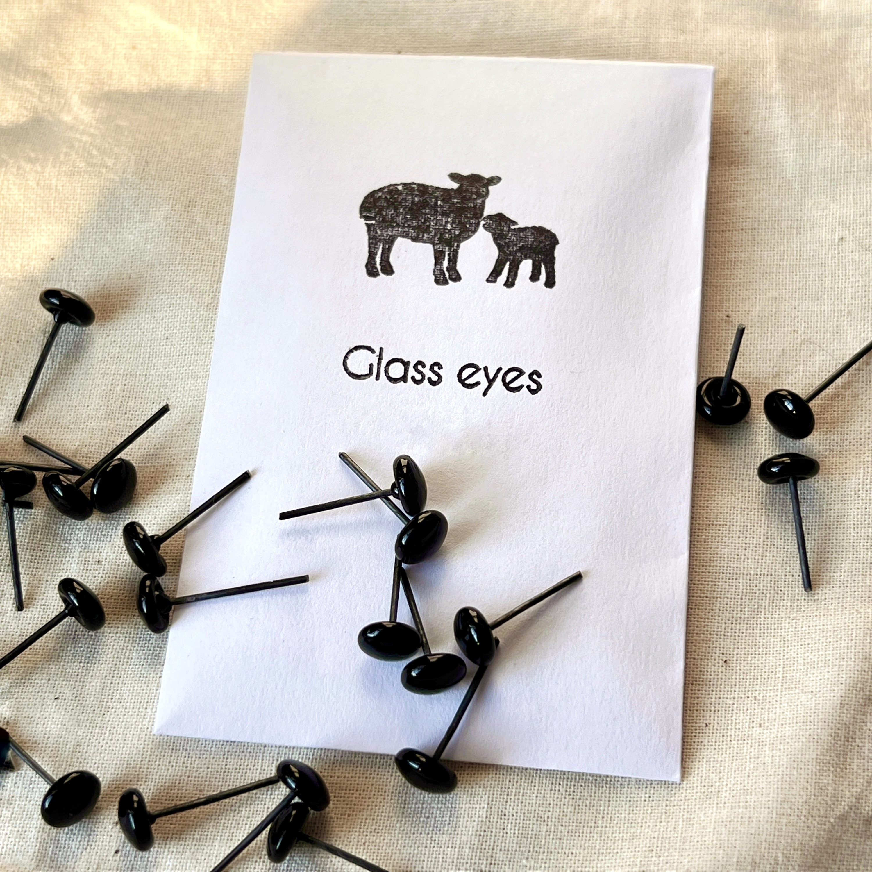 6 PAIR GLASS EYES on Wire Solid Black Choose 1mm to 8mm for Teddy Bears  Dolls Needle Felting Polymer Clay Sculpture Carving Crafts 201 