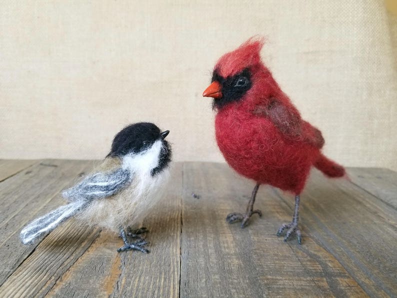Needle Felted Chickadee Etsy