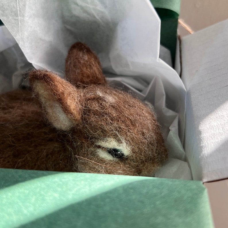 Needle Felted baby Cottontail Rabbit Made to Order image 3