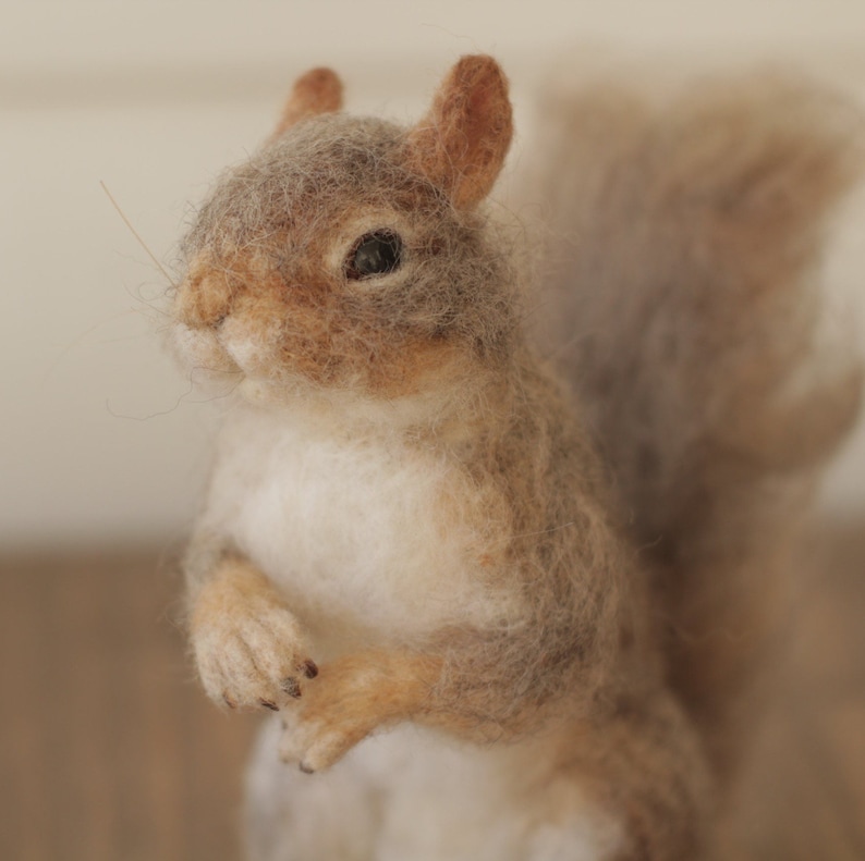 Needle felted Gray Squirrel, Needle Felted Animals Made to Order image 6