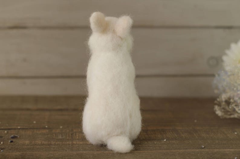 Needle felted White Rabbit Made to Order image 6