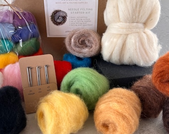 Needle Felting Starter Kit, Beginner needle felting kit