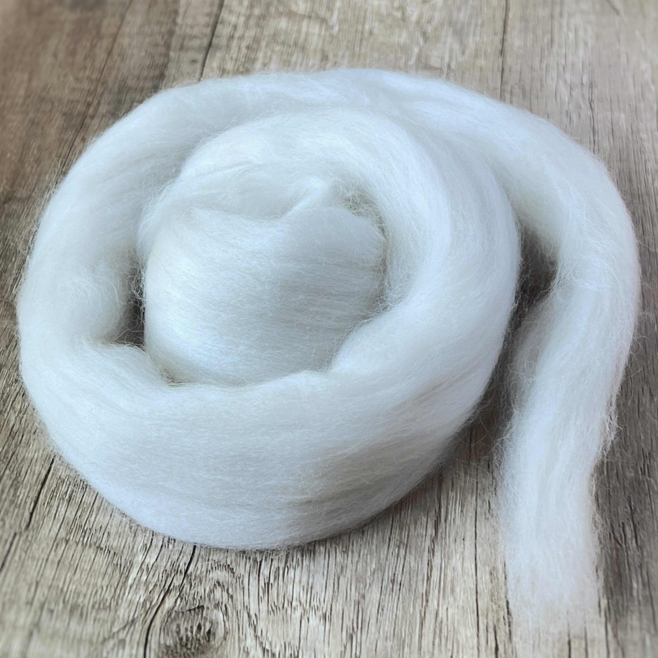 Bright White Felting Wool: CX-2 Winter White