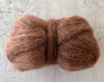 2oz Carded Corriedale in Stag, Wool Roving for Needle Felting