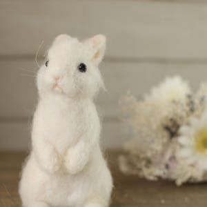 Needle felted White Rabbit Made to Order image 5
