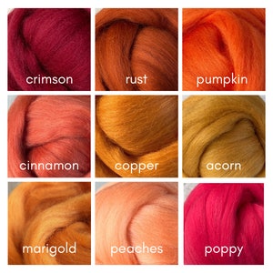 Choose 8 Colors in Merino Wool, Wool for Needle Felting, Wet Felting, Wool Top, Wool Roving