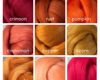 Choose 8 Colors in Merino Wool, Wool for Needle Felting, Wet Felting, Wool Top, Wool Roving