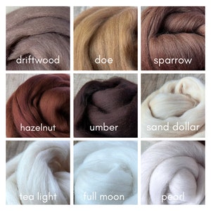 Choose 8 Colors in Merino Wool, Wool for Needle Felting, Wet Felting, Wool Top, Wool Roving image 2