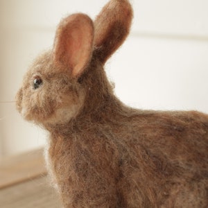 Needle Felted Eastern Cottontail Rabbit Made to Order image 6