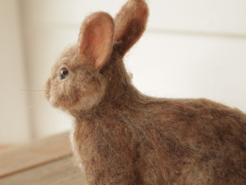 Needle Felted Eastern Cottontail Rabbit Made to Order image 6
