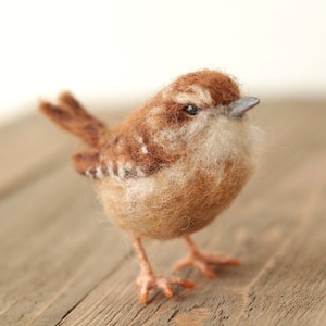 Needle Felted Carolina Wren, Needle Felted Bird - Made to Order