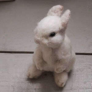 Needle felted White Rabbit Made to Order image 7