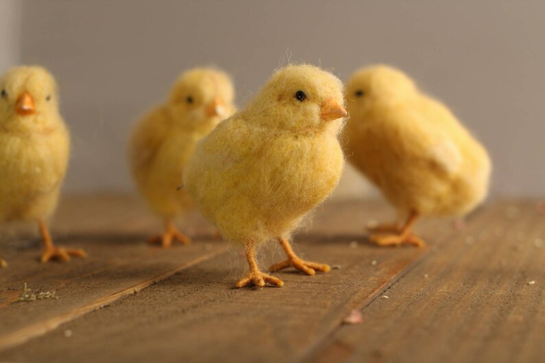 Needle Felted Yellow Chick Made to Order image 6