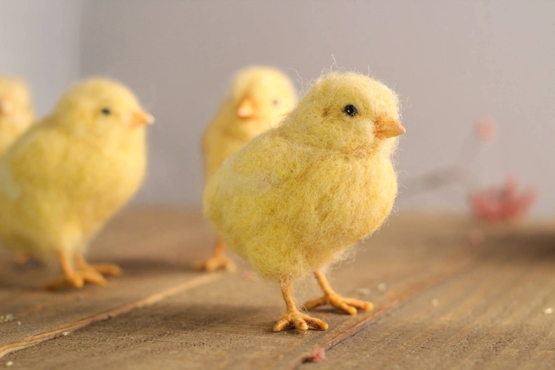 Needle Felted Yellow Chick Made to Order image 9