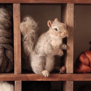 Needle felted Gray Squirrel, Needle Felted Animals Made to Order image 3