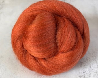 2oz Carded Corriedale in Fox, Wool Roving for Needle Felting 