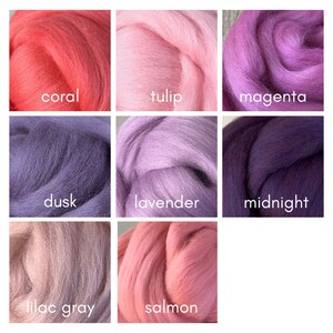 Choose 8 Colors in Merino Wool, Wool for Needle Felting, Wet Felting, Wool Top, Wool Roving image 4