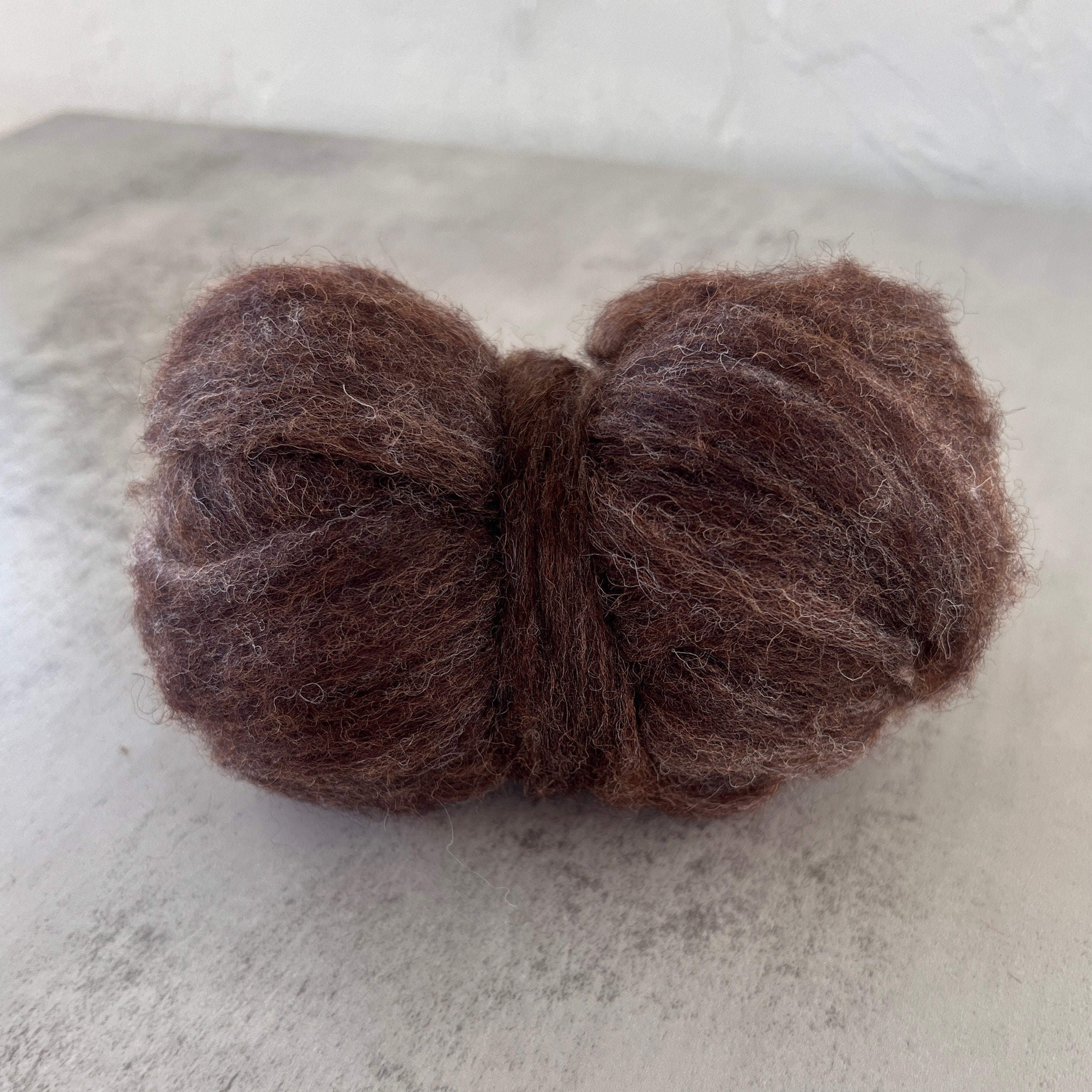 2oz Carded Corriedale in Fox, Wool Roving for Needle Felting 