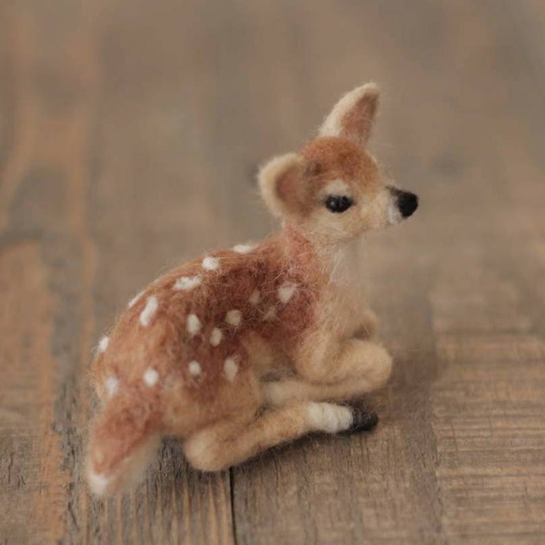 Miniature Needle Felted Fawn Made to Order image 7
