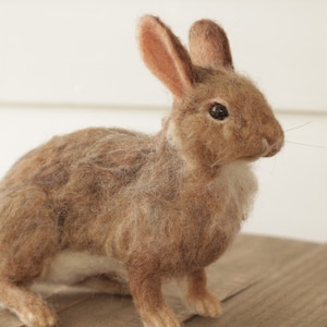 Needle Felted Eastern Cottontail Rabbit Made to Order image 3