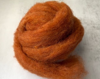 2oz Carded Corriedale in Fox, Wool Roving for Needle Felting