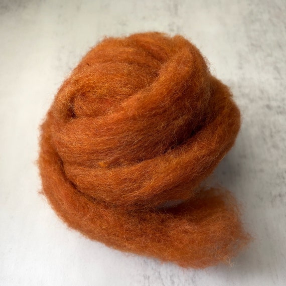 2oz Carded Corriedale in Fox, Wool Roving for Needle Felting 