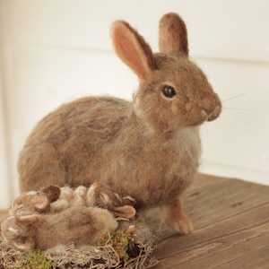 Needle Felted Eastern Cottontail Rabbit Made to Order image 7