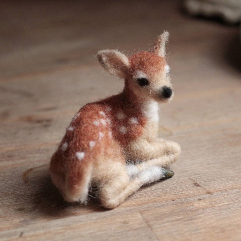 Miniature Needle Felted Fawn Made to Order image 4