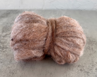 2oz Carded Corriedale in Rabbit, Wool Roving for Needle Felting