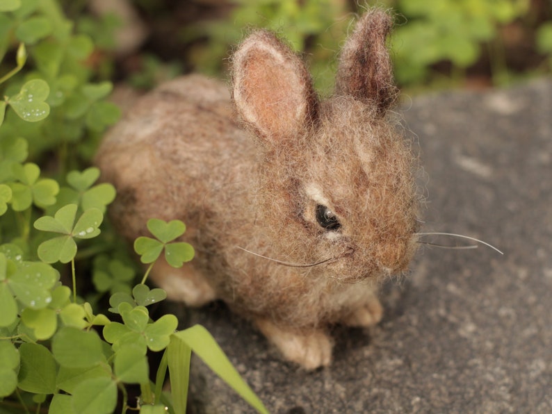 Needle Felted baby Cottontail Rabbit Made to Order image 1