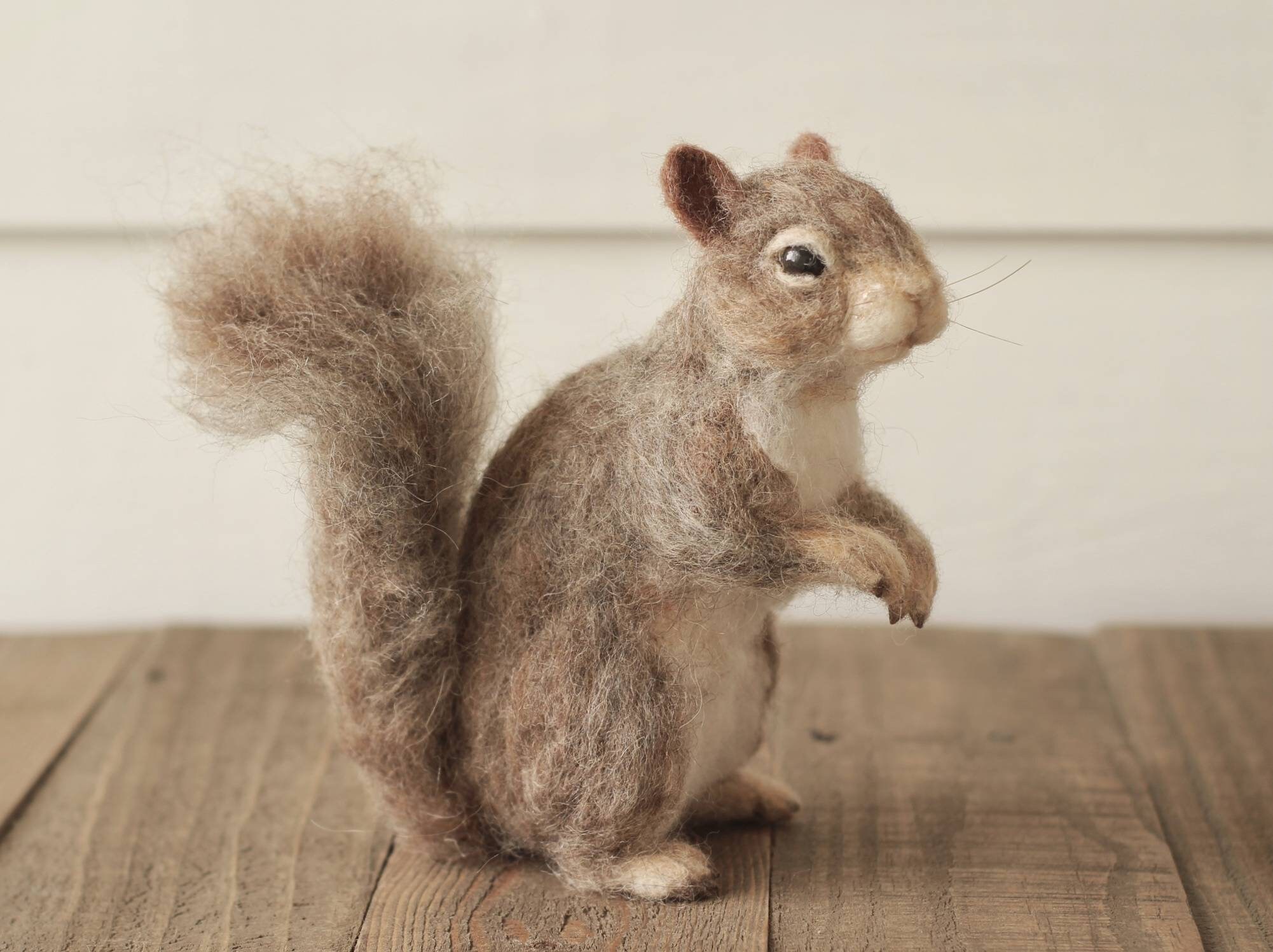 Needle felted Gray Squirrel Squirrel gift Nature table Etsy
