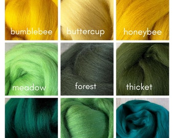 Choose 12 Colors in Merino Wool, Wool for Needle Felting, Wet Felting, Wool Top, Wool Roving