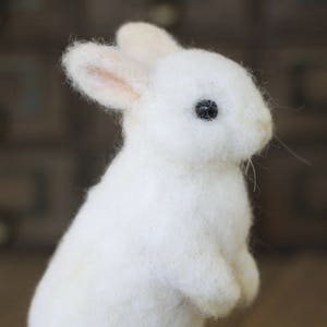Needle felted White Rabbit Made to Order image 3