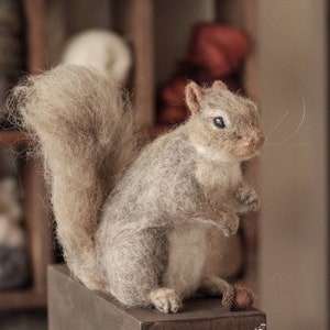 Needle felted Gray Squirrel, Needle Felted Animals Made to Order image 1