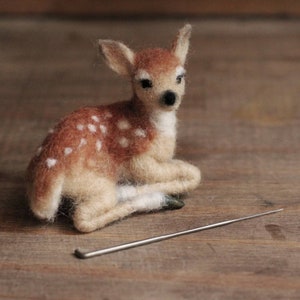 Miniature Needle Felted Fawn Made to Order image 3