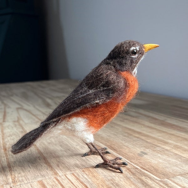 Needle felted American Robin - Made to Order