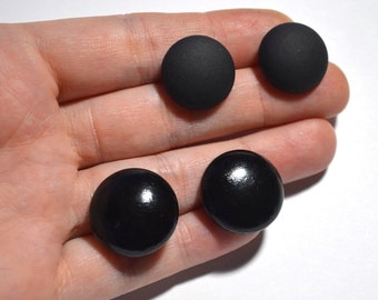 Joyería minimalista pendientes negros postes de madera pendientes redondos hombres Regalos para novia Regalo para hombres Ideas de regalo, joyería negra gótica Boho