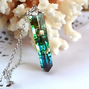 crystal Necklace Terrarium green forest moss woodland jewelry friendship pendant bridesmaid, daughter Mother's Day gift mom, girl gift her