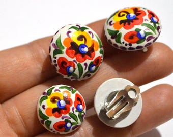 rainbow earrings hippie jewelry non pierced Clip On Earrings bright art jewelry for gift ideas rainbow clips boho jewelry mother daughter