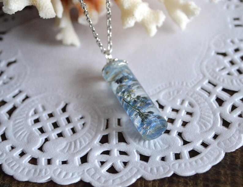 Jewelry Blue Pendant Flowers Gift for Daughter Etsy