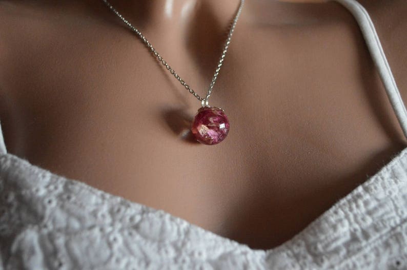 rose jewelry, long necklace birthdays gift for women flowers necklace gift under 30 bohemian jewelry nature inspired pendant floral necklace image 3