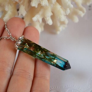 crystal Necklace Terrarium green forest moss woodland jewelry friendship pendant bridesmaid, daughter Mother's Day gift mom, girl gift her image 7