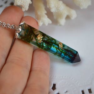 crystal Necklace Terrarium green forest moss woodland jewelry friendship pendant bridesmaid, daughter Mother's Day gift mom, girl gift her image 9