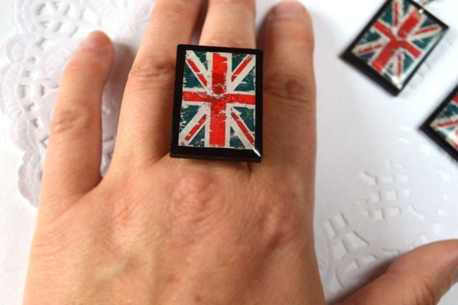 British Flag Jewelry Sets Union Jack Flag Earrings Vintage Etsy