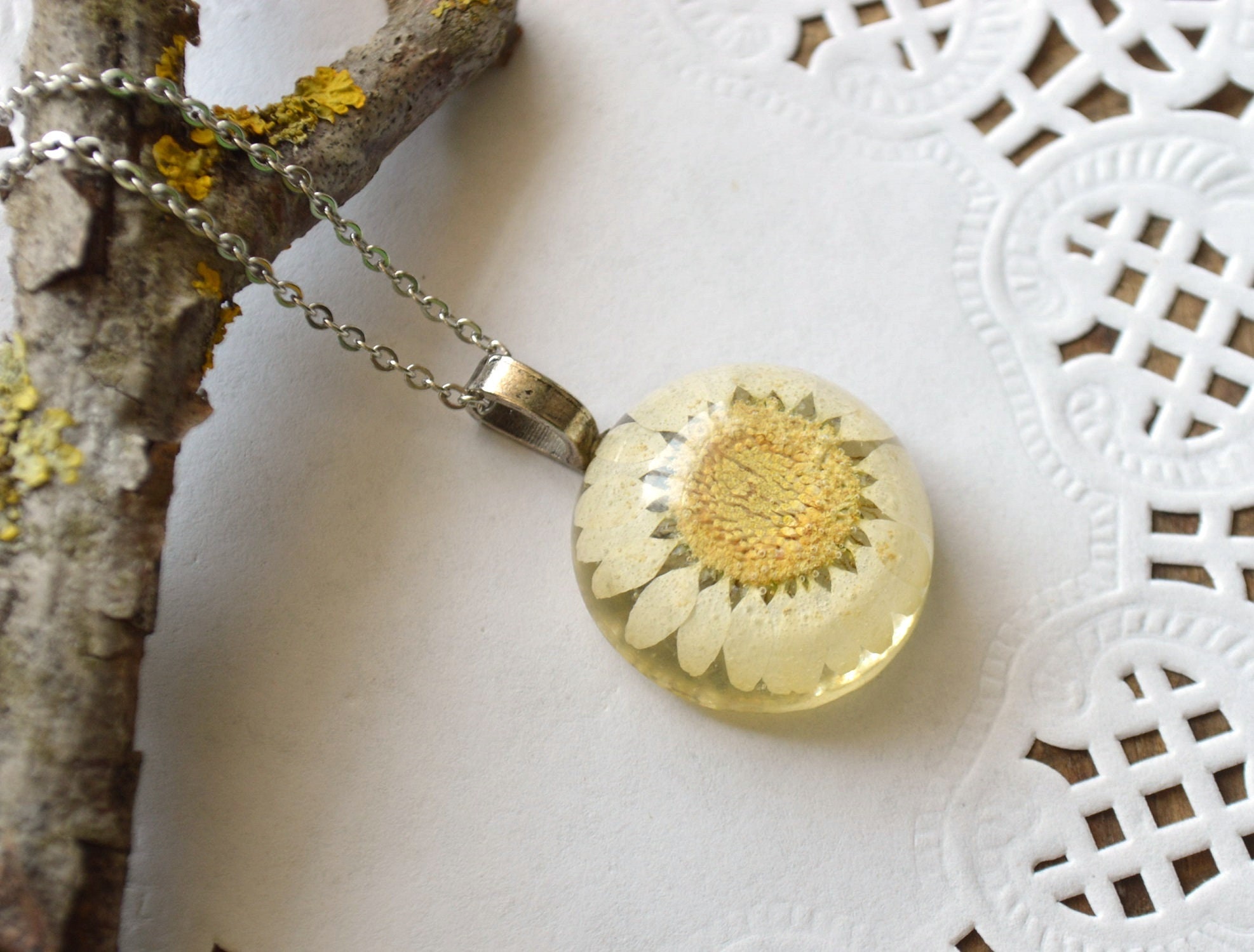 Collar De Flor De Nacimiento Personalizado, Collar De Resina De Flor