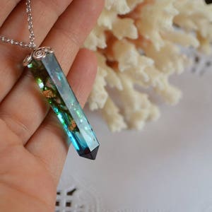 crystal Necklace Terrarium green forest moss woodland jewelry friendship pendant bridesmaid, daughter Mother's Day gift mom, girl gift her image 3